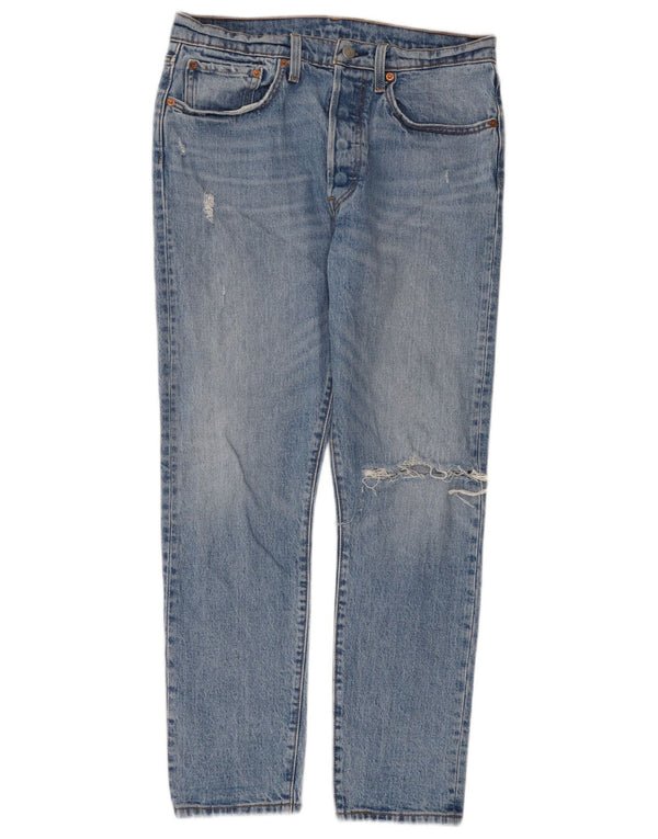 Levi's Mujer 501 Vaqueros Rectos Desgastados W30 L30 Algodón Azul