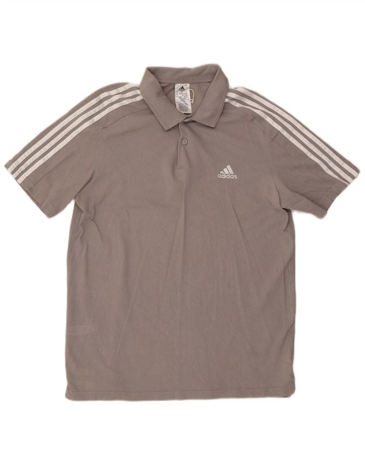 Polo Adidas Hombre Grande Gris Algodón