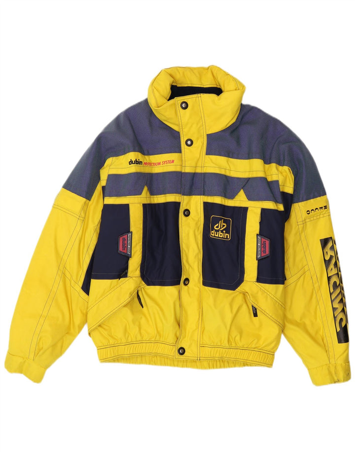 Dubin Chaqueta de esquí estampada para hombre IT 50 poliéster color block amarillo grande