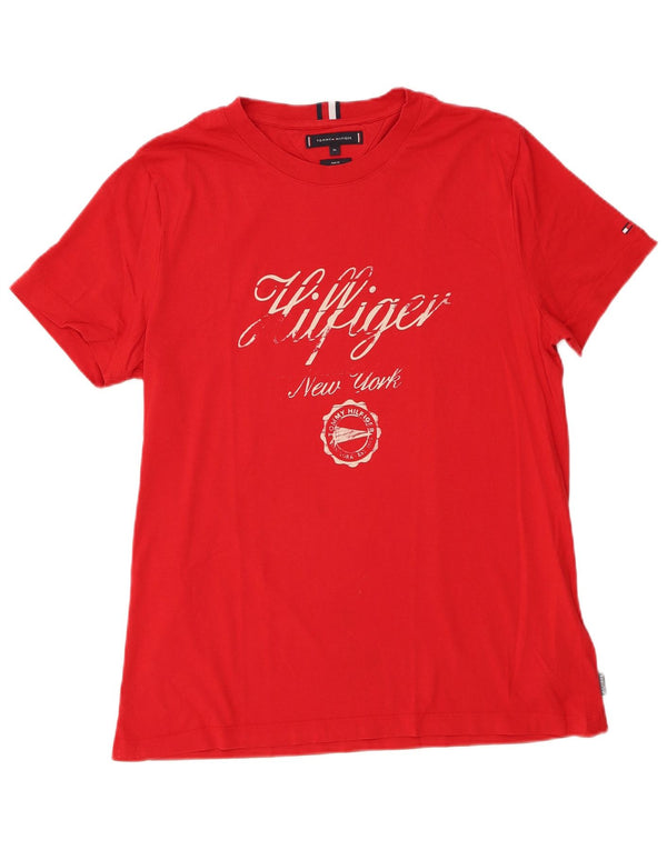 Tommy Hilfiger Camiseta gráfica ajustada para mujer UK 40 XL Algodón rojo
