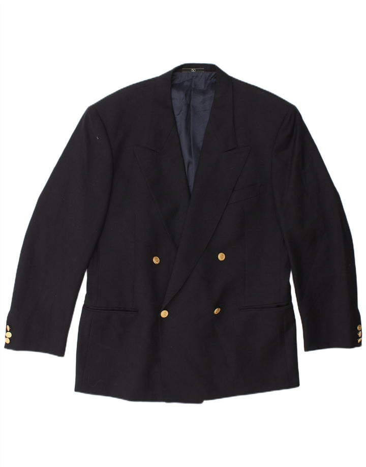 Valentino Chaqueta tipo blazer con doble botonadura para hombre IT 52 XL Lana virgen negra