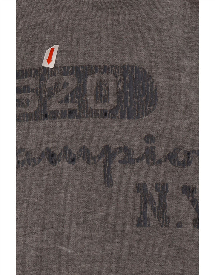 CHAMPION Jersey con capucha gráfica para hombre de algodón gris medio