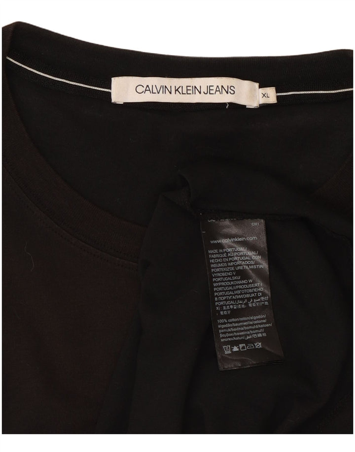 CALVIN KLEIN JEANS Camiseta gráfica para hombre Top XL Algodón negro