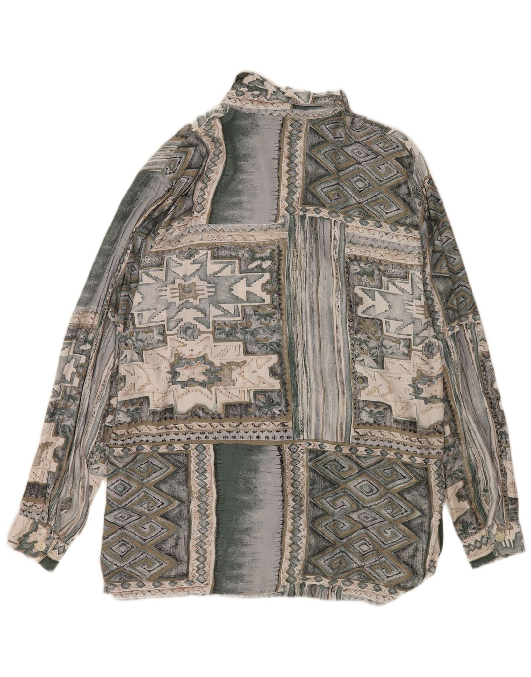 Blusa Biaggini Mujer IT 44 Viscosa Geométrica Verde Medio