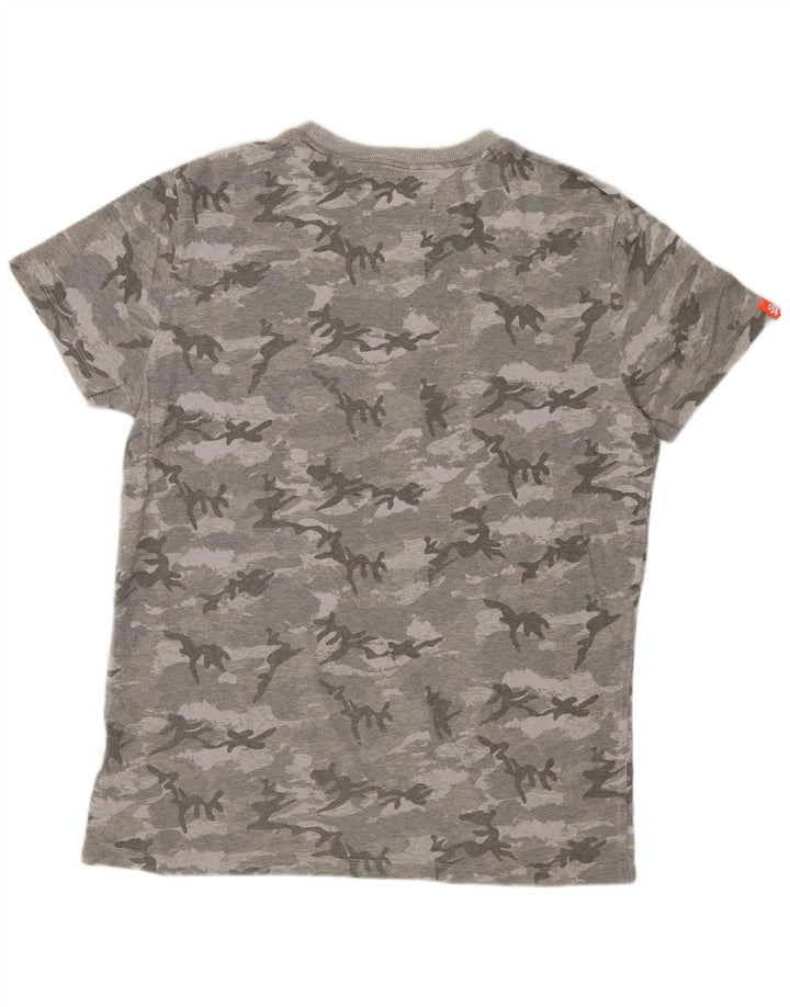 SUPERDRY Camiseta Hombre Top Camuflaje Gris Medio