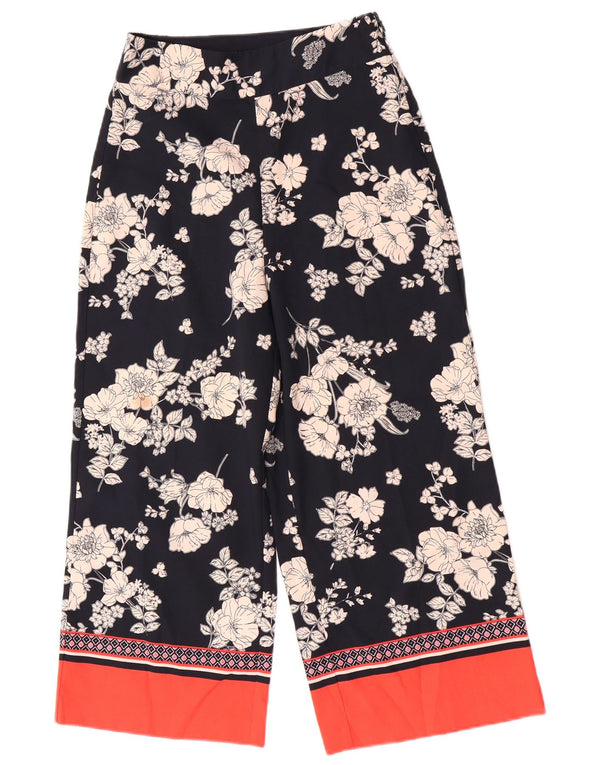 Oasis Pantalones Cortos De Pernera Ancha para Mujer UK 8 Small W28 L23 Azul Marino Floral