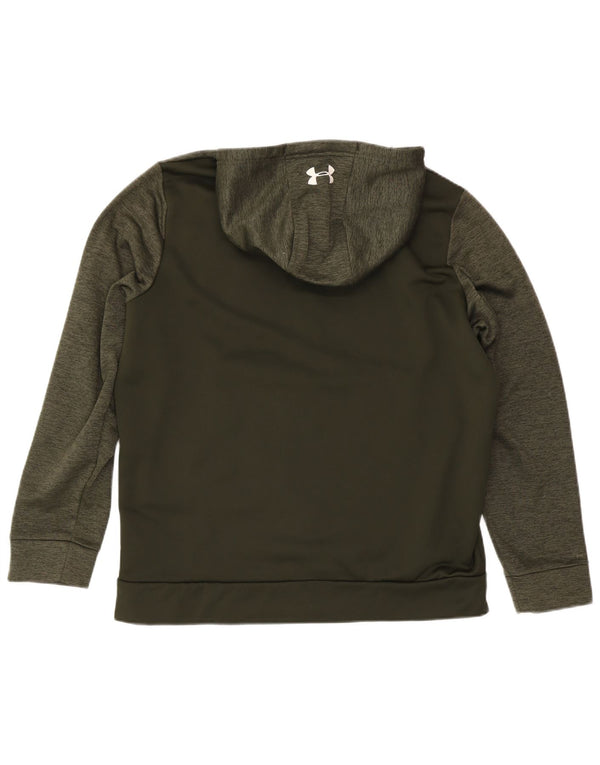 Under Armour Cold Gear Zip Sudadera con capucha para hombre XL Poliéster moteado de color caqui