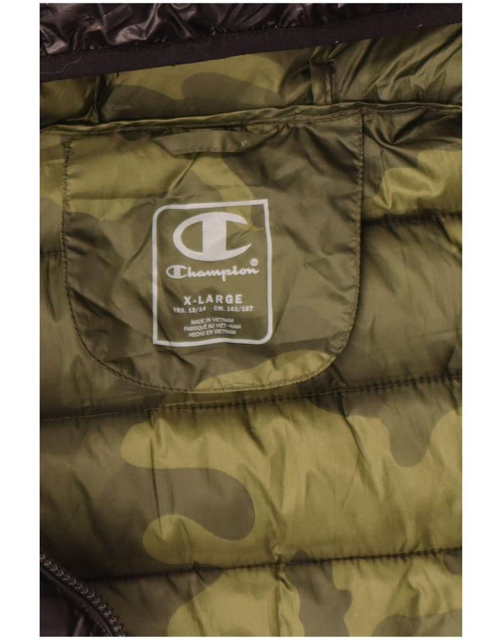Champion Chaqueta acolchada con capucha para niños 13-14 años XL Negro