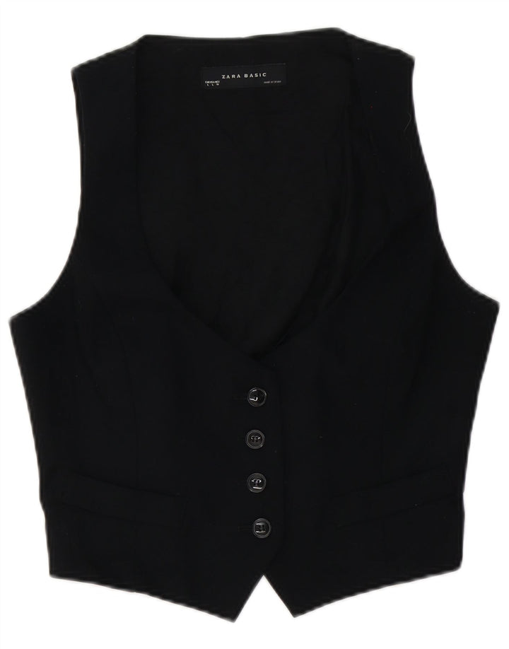 Zara Mujer Chaleco UK 44 Grande Negro