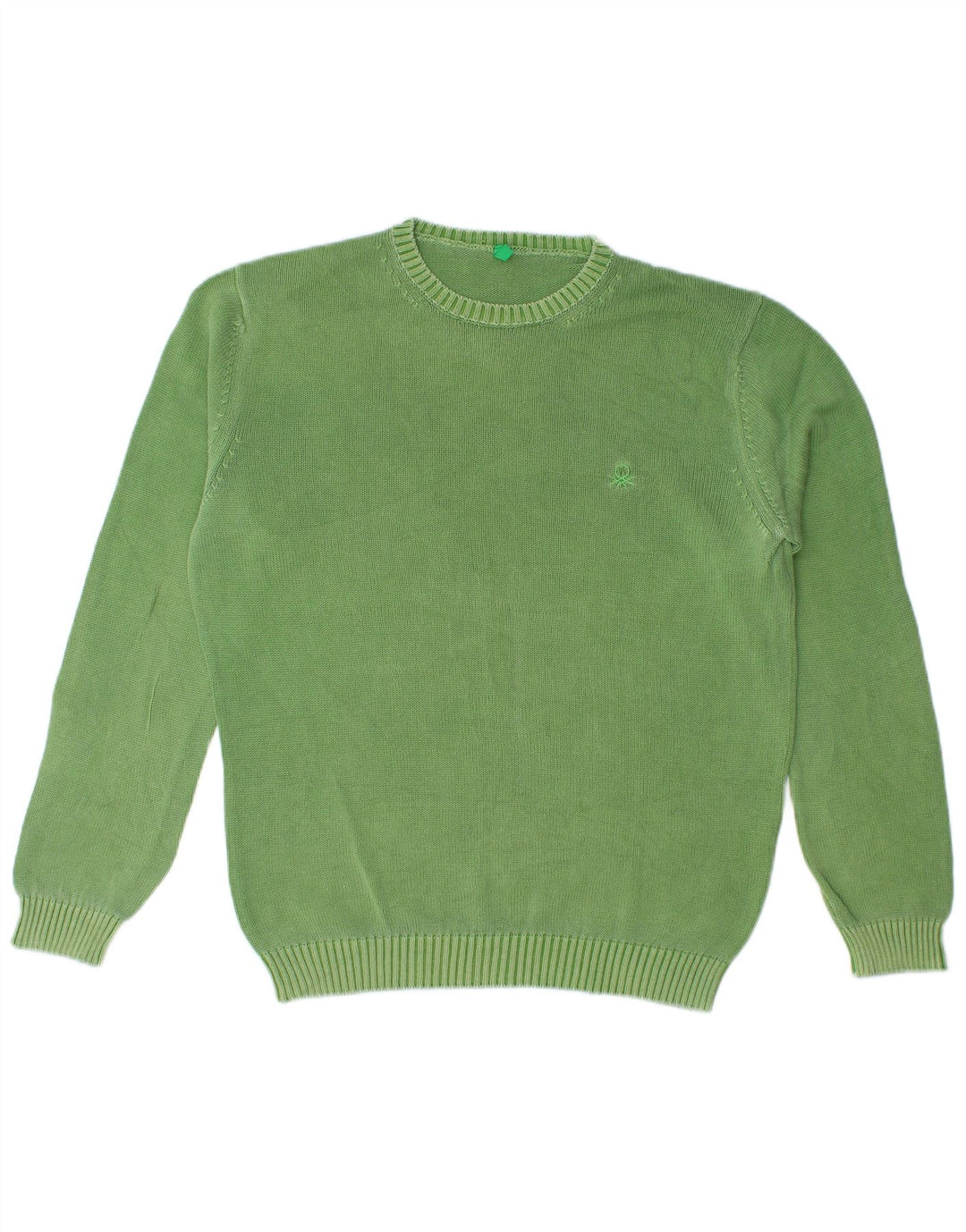 Benetton Jersey De Cuello Redondo Verde Medio