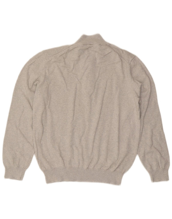 Crew Clothing - Jersey con cuello y cremallera para hombre, talla XL, algodón gris