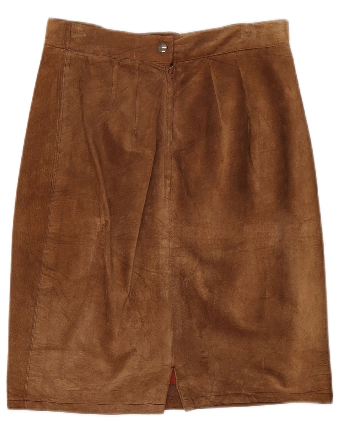 VINTAGE Falda de ante para mujer IT 44 Mediana W28 Marrón
