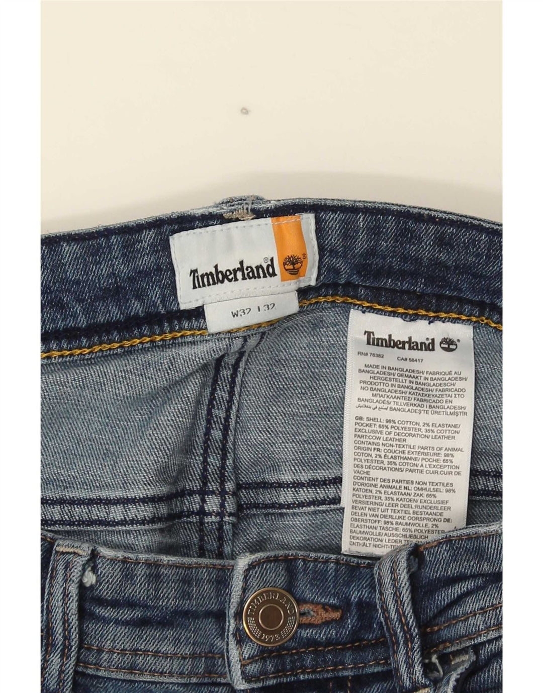 Vaqueros ajustados Timberland para hombre W32 L32 Azul Algodón
