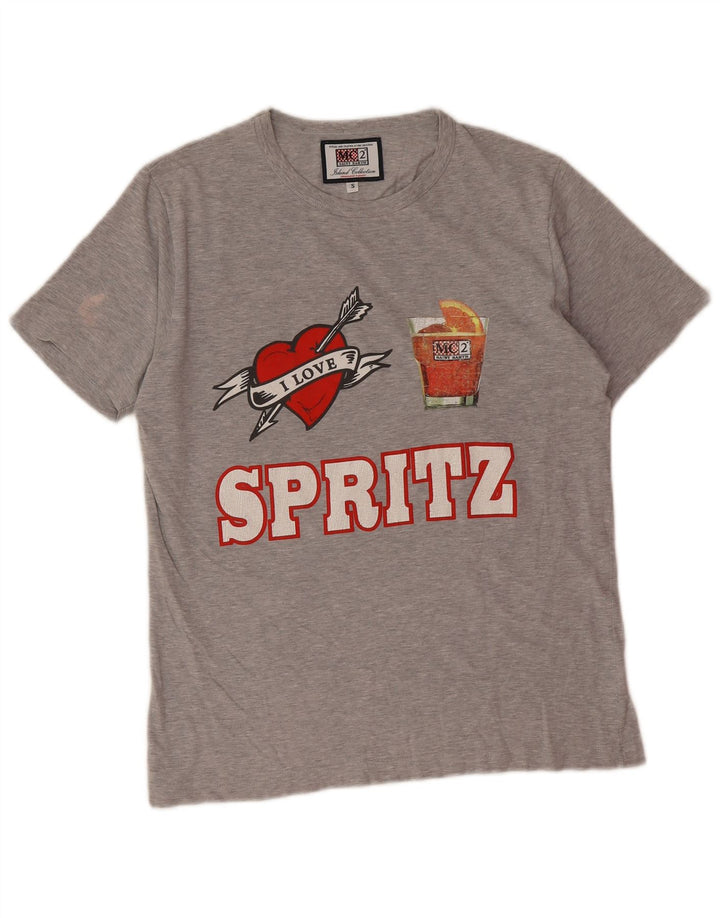 MC2 SAINT BARTH Camiseta gráfica para hombre Top Small Grey Cotton