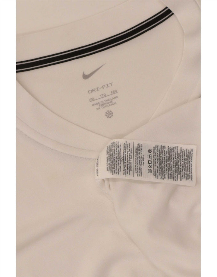Nike Camiseta Dri Fit para hombre Top 2XL Poliéster blanco