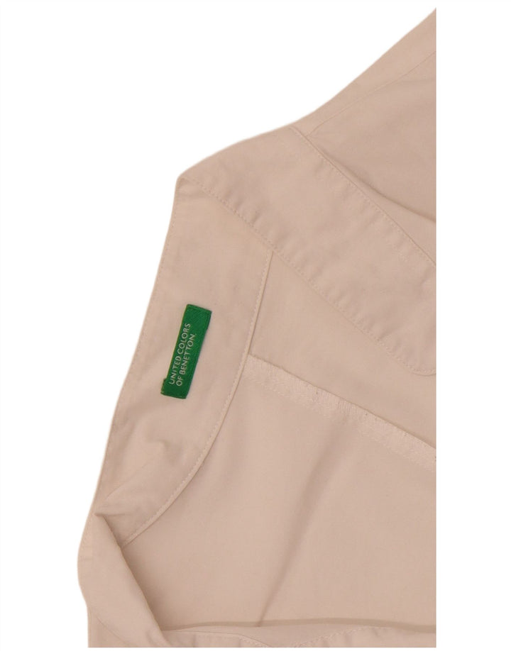 Benetton Blusa Camisera Mujer UK 46 Large Blanco