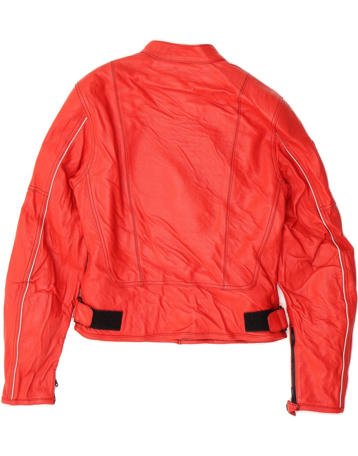 SUOMY Womens Leather Racer Jacket UK 18 XL Red Leather Vintage Suomy and Second-Hand Suomy from Messina Hembry 