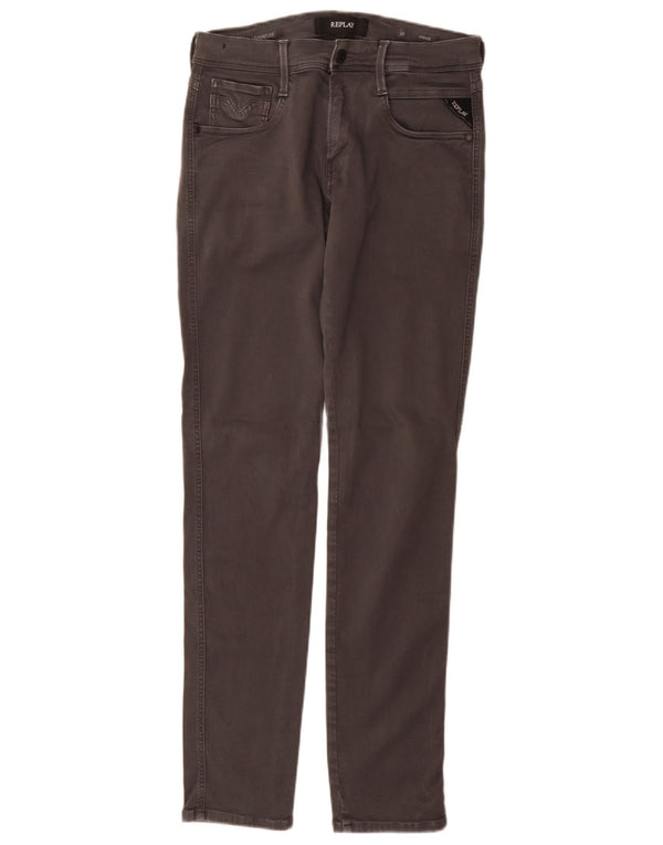 Vaqueros Replay Mujer Anbass Slim W30 L32 Algodón Gris