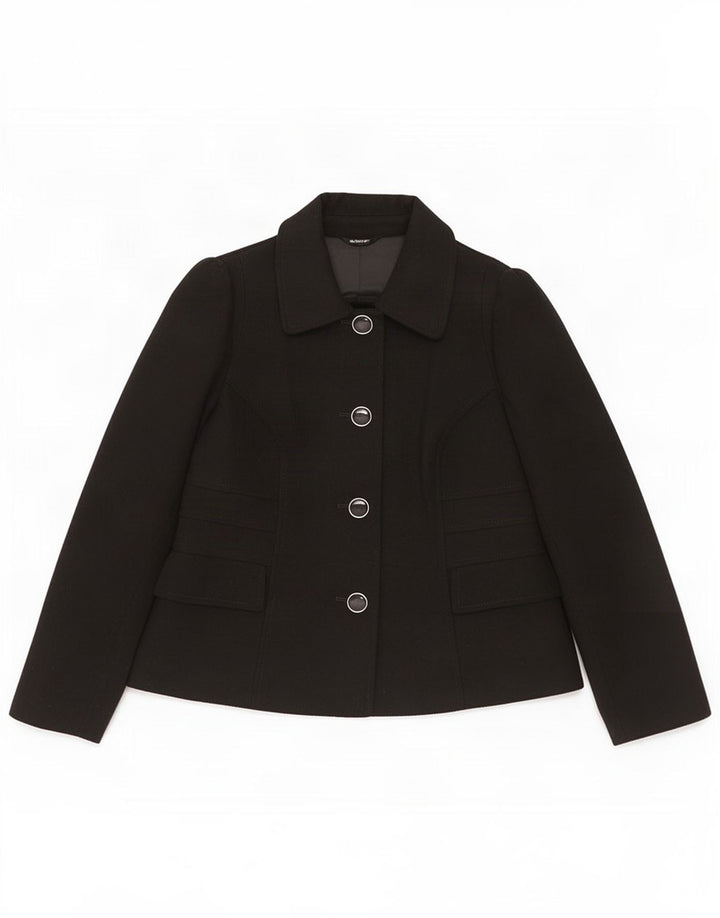 Marks & Spencer Chaqueta tipo blazer de 4 botones para mujer UK 44 Poliéster negro mediano