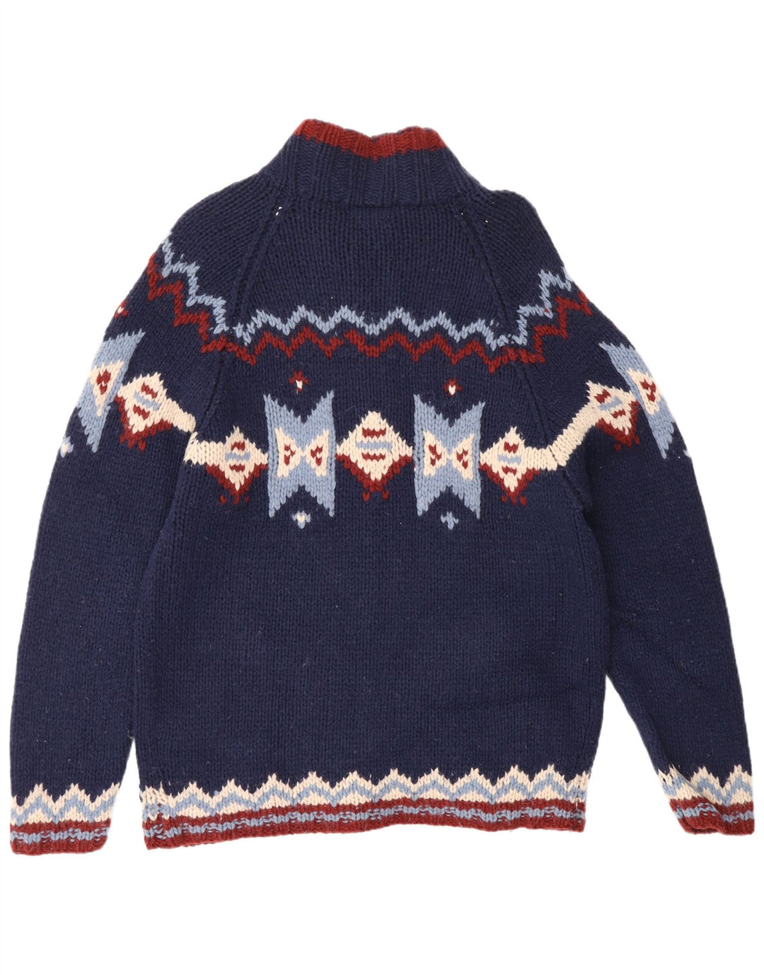 S. Moritz Suéter tipo cárdigan para hombre XL Lana azul Fair Isle