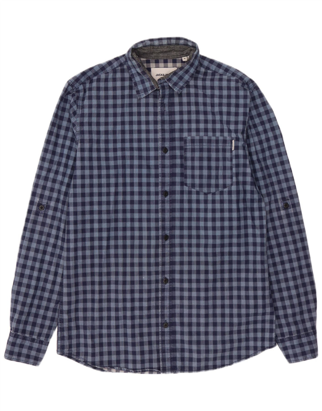 Camisa ajustada Jack & Jones para hombre a cuadros azul medio
