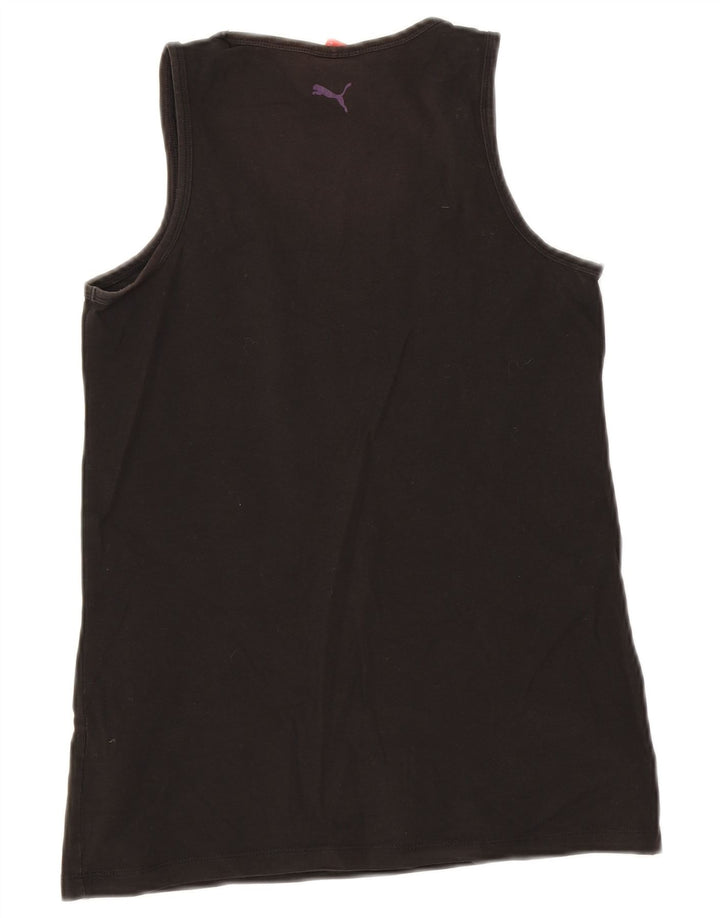 Puma Mujer Chaleco Top UK 12 Mediano Negro Algodón