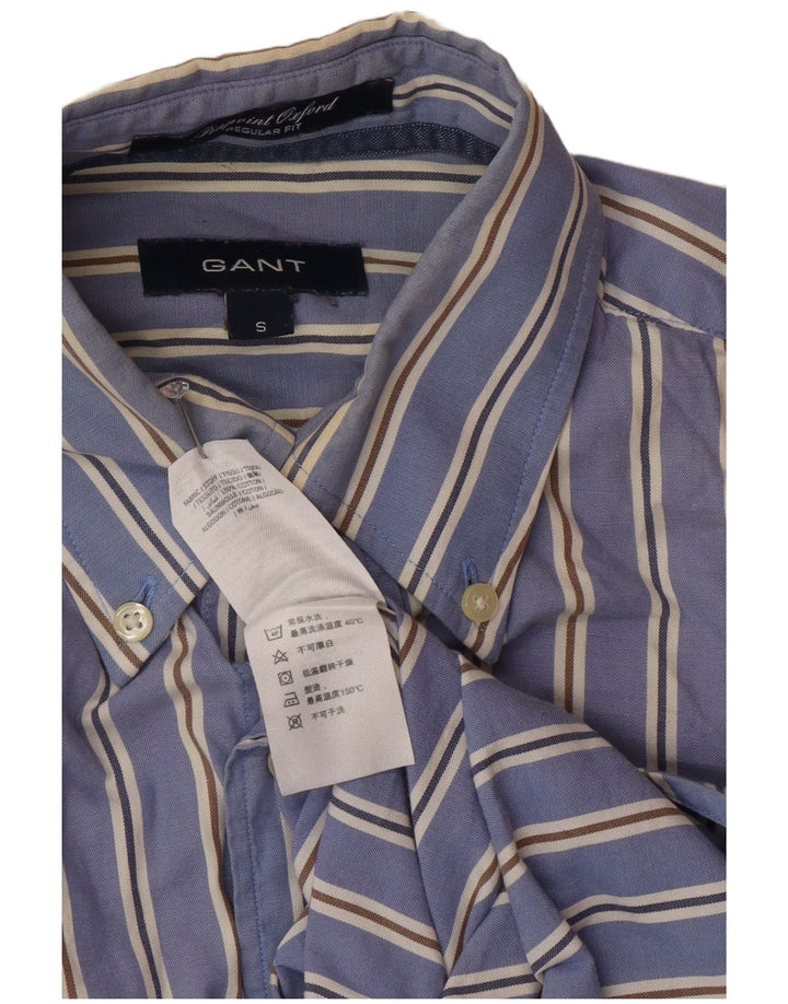 Camisa Gant Regular Fit De Algodón A Rayas Azul Pequeño |
