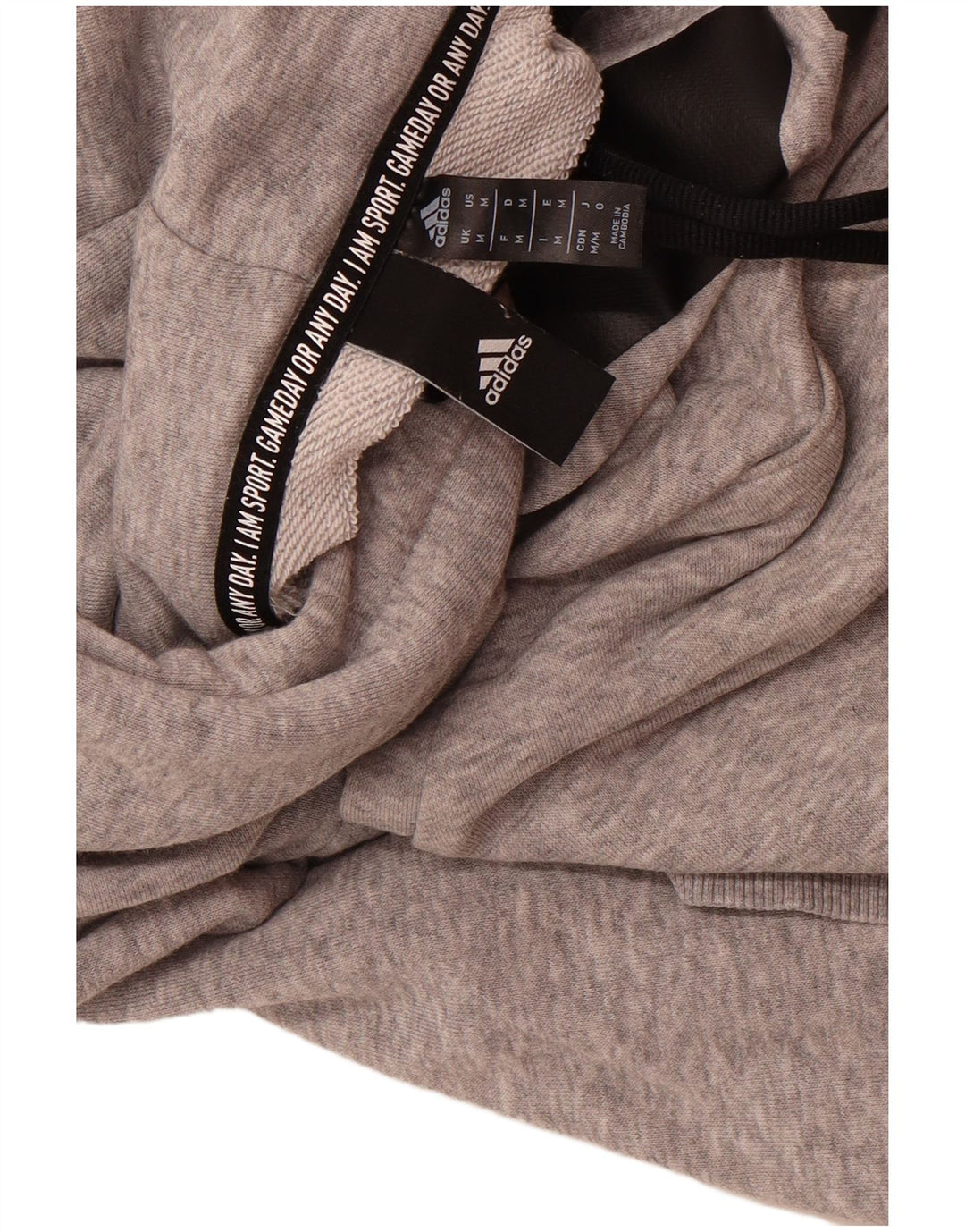 ADIDAS Mens Graphic Hoodie Jumper Medium Grey Cotton