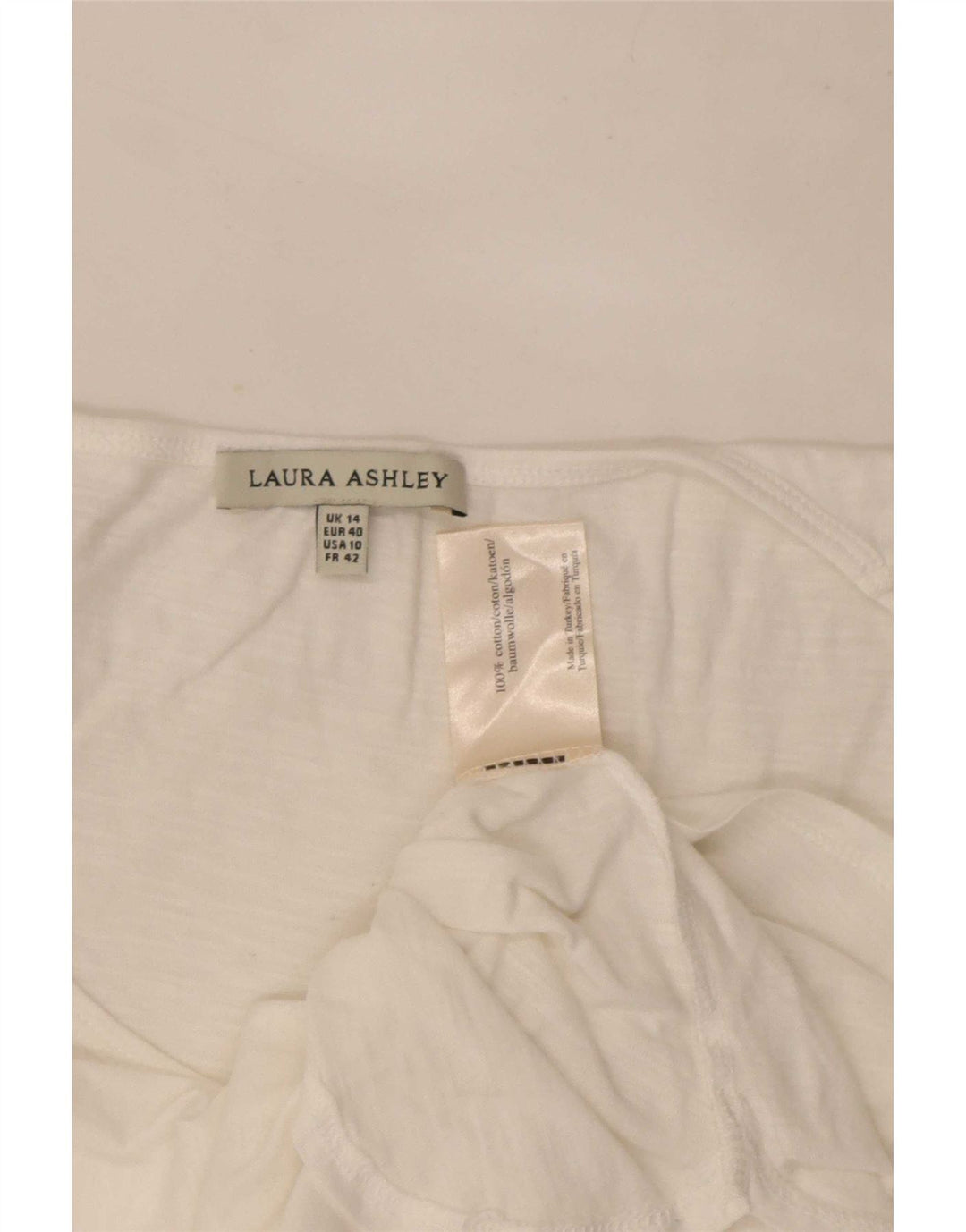 Laura Ashley - Top tipo túnica para mujer, talla 40, talla grande, algodón blanco