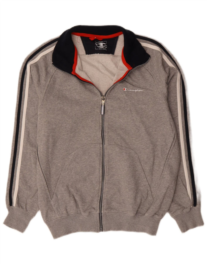Champion Chaqueta de chándal para hombre de algodón moteado gris grande
