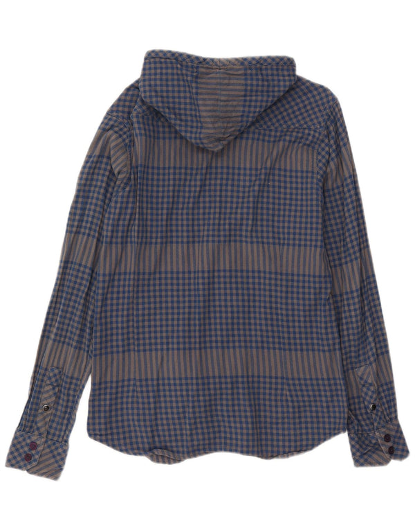 Quiksilver Camisa de franela de leñador para hombre, algodón a cuadros azul pequeño