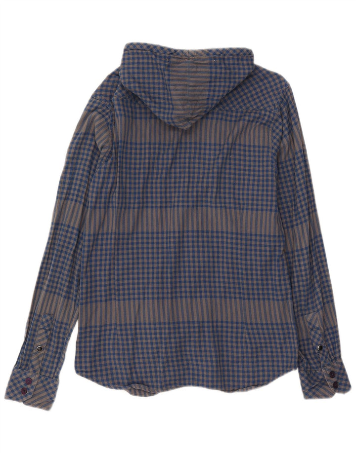 Quiksilver Camisa de franela de leñador para hombre, algodón a cuadros azul pequeño