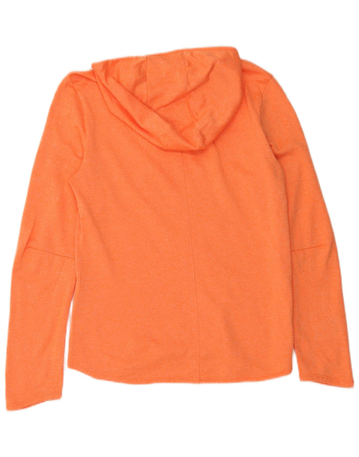 ADIDAS Womens Climalite Hoodie Jumper UK 12/14 Medium Orange Polyester