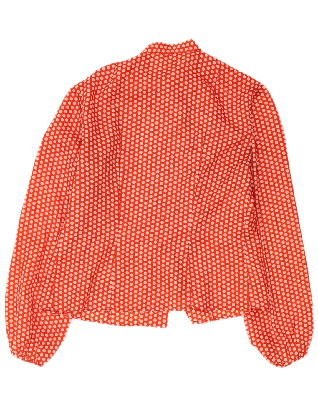 Vintage mujer frente corbata camisa blusa Reino Unido 14 medio naranja lunares