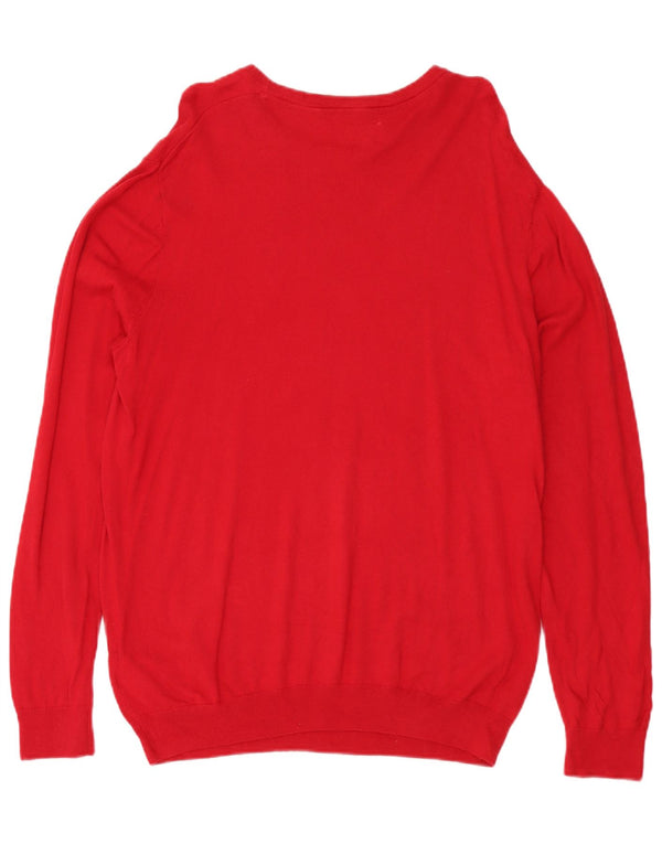 Wrangler Jersey con cuello barco para hombre, talla 2XL, algodón rojo