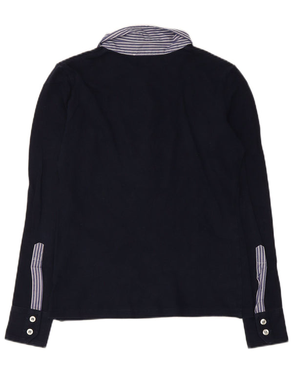 Fred Perry Polo De Rugby Para Mujer Reino Unido 12 Mediano Azul Marino A Rayas