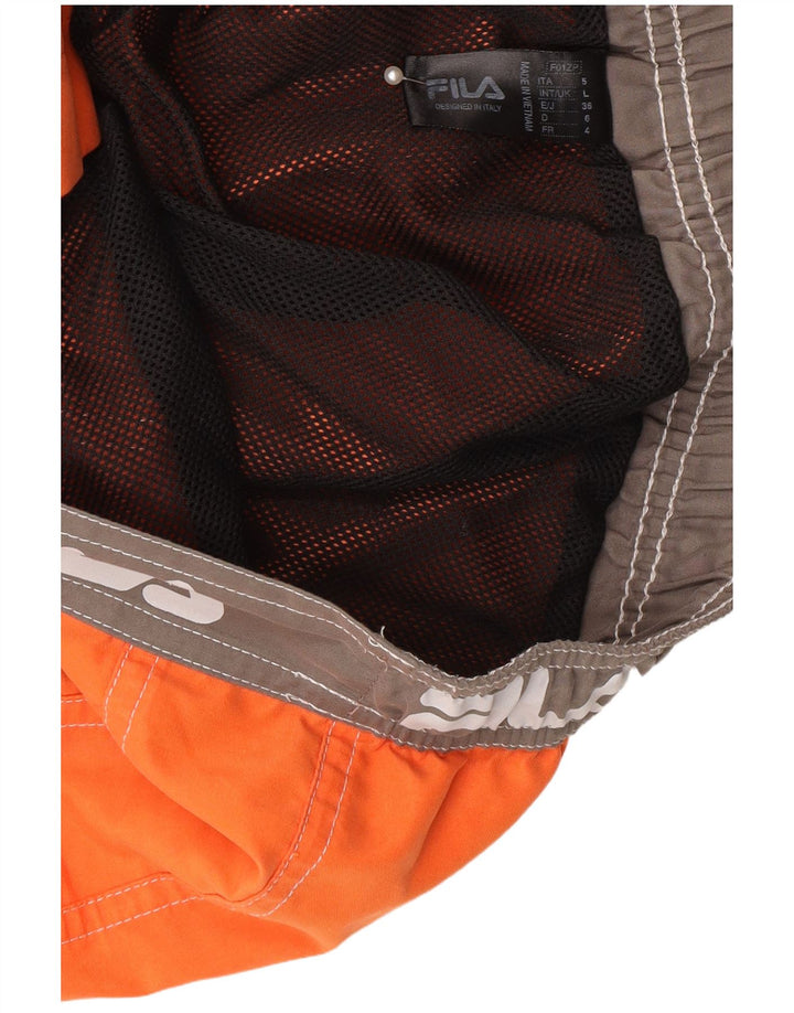 Fila Bañador con estampado gráfico para hombre, tamaño grande, color naranja, poliéster