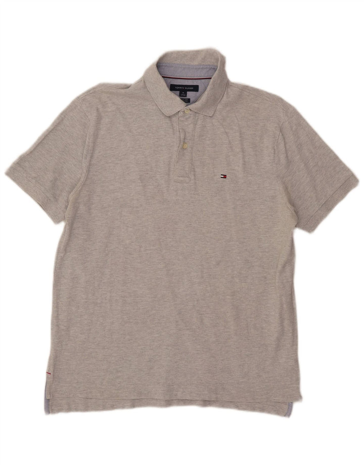 Tommy Hilfiger Polo de corte clásico para hombre de algodón gris medio