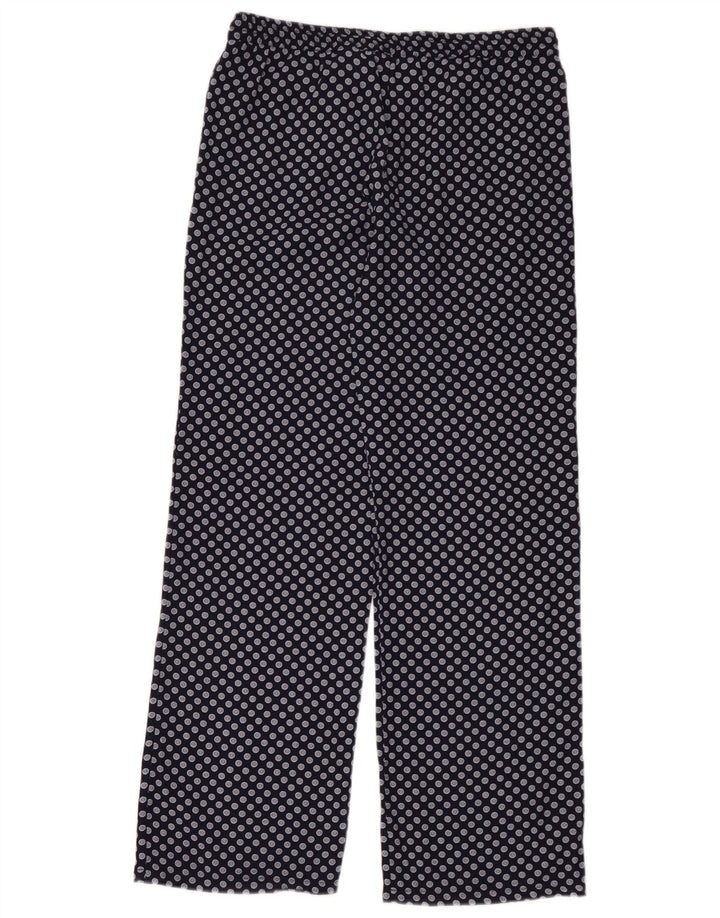 Zara Mujer Pantalón Ancho Mediano W30 L32 Poliéster Moteado Azul Marino