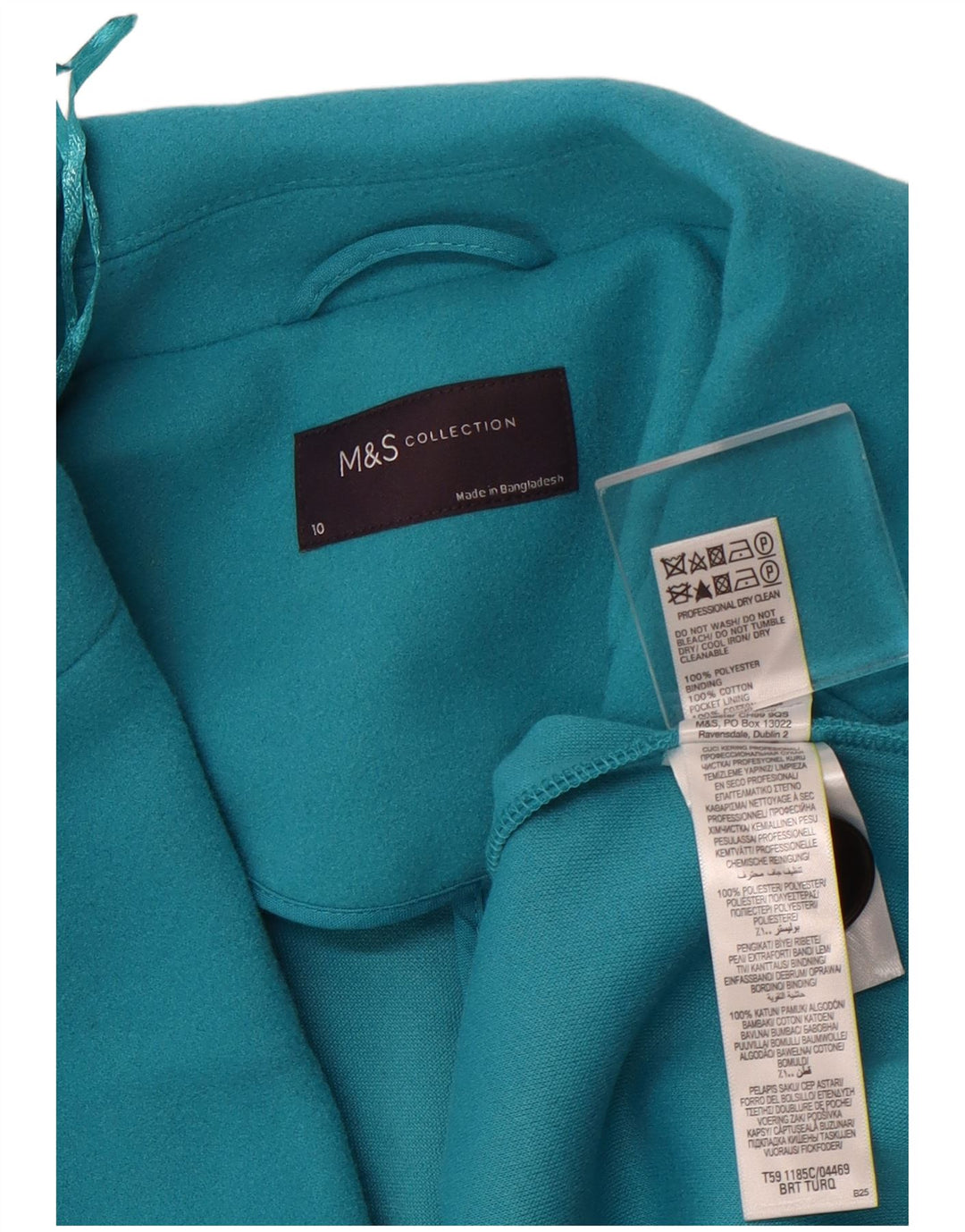MARKS & SPENCER Abrigo para mujer UK 10 Pequeño Poliéster azul