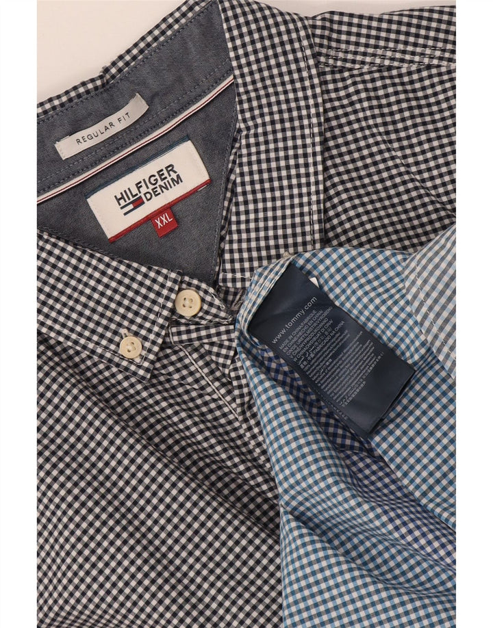 Tommy Hilfiger Camisa Regular Fit para Hombre 2XL Algodón Vichy Multicolor