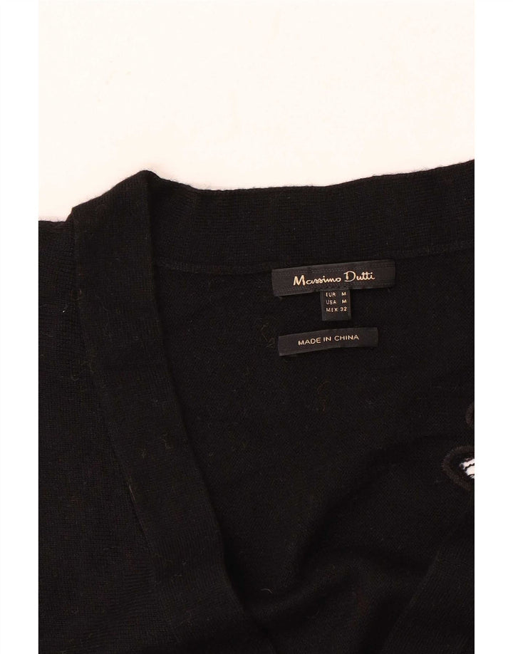 Massimo Dutti Cárdigan Extragrande para Mujer UK 44 Mediano Negro Floral
