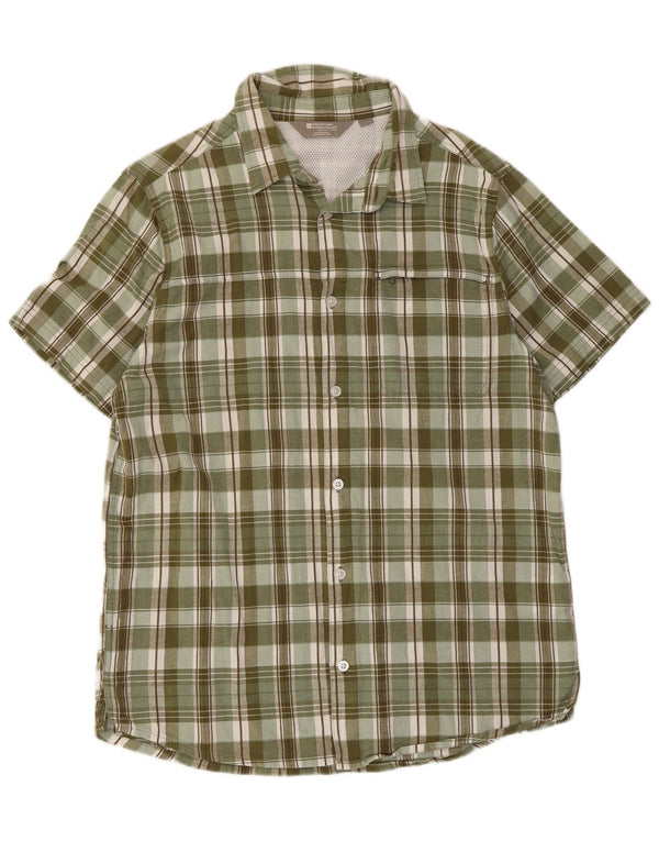 Camisa de manga corta para hombre de Mountain Warehouse Algodón a cuadros verdes grandes