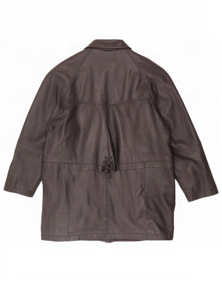 C&A Abrigo de cuero para mujer UK 46 Grande Negro