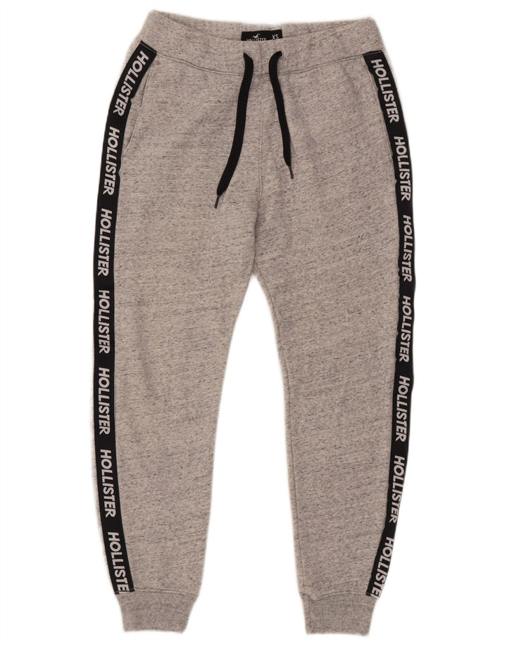 HOLLISTER Pantalones de chándal con estampado gráfico para hombre Joggers XS de algodón moteado gris