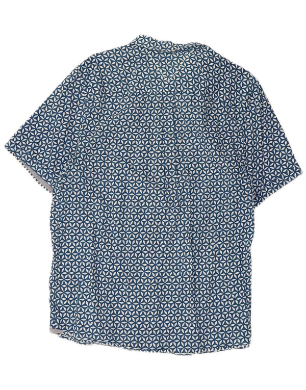Camisa de corte clásico de manga corta para hombre de White Stuff de algodón con estampado floral en azul grande