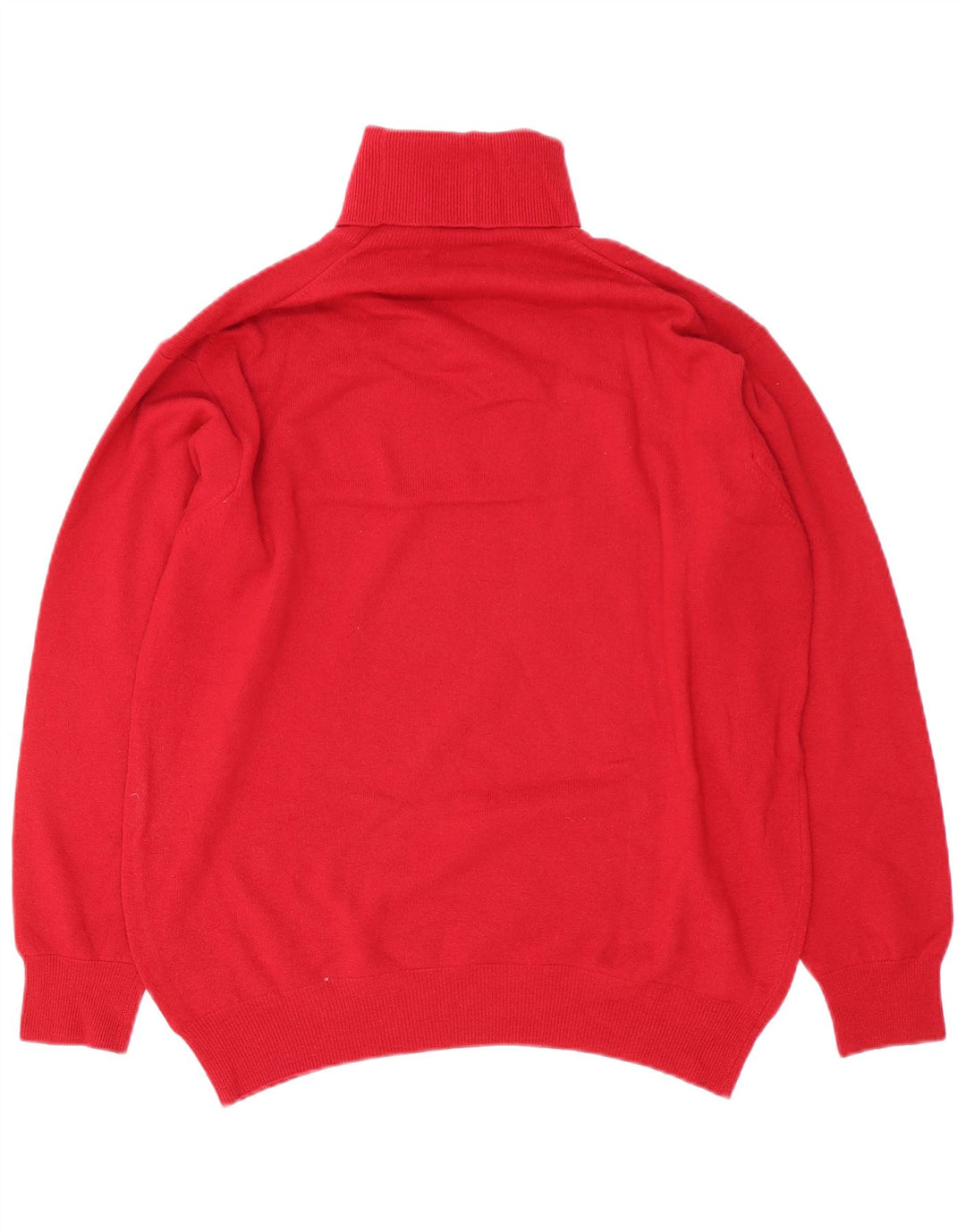Sisley Jersey con cuello vuelto para hombre, talla grande, de lana virgen roja