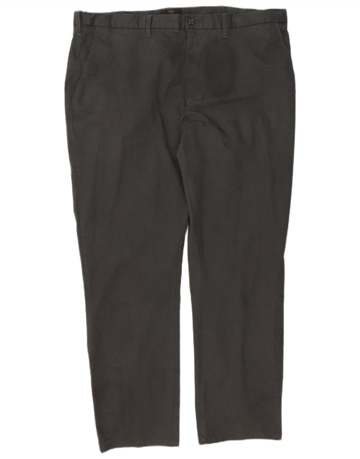 MARKS & SPENCER Pantalón chino de corte regular para hombre W44 L33 Algodón gris