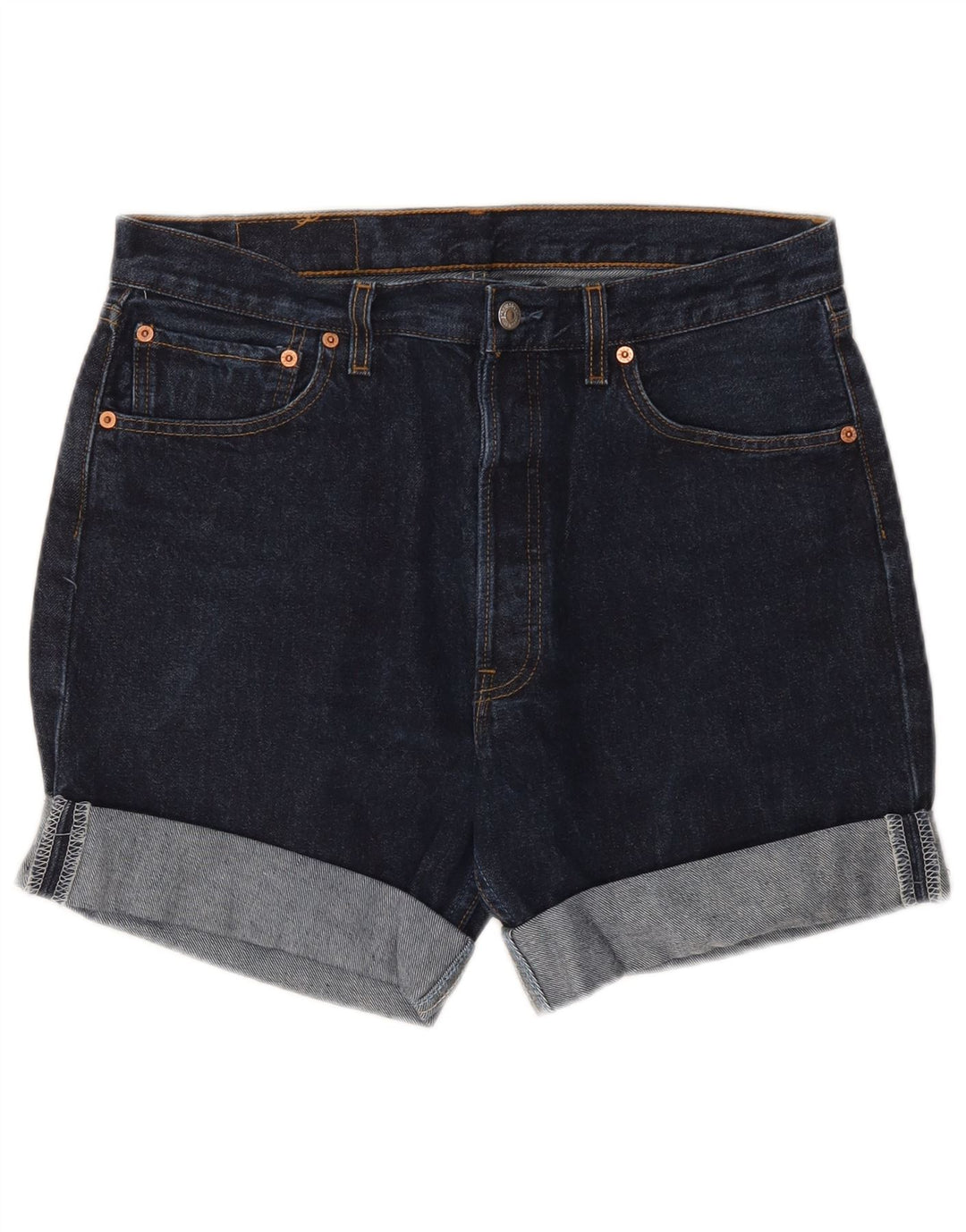 Levi's Mens 501 pantalones cortos de mezclilla W34 grande azul marino