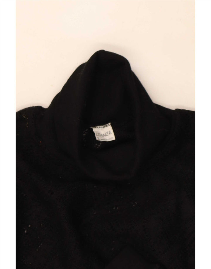 Vintage mujer punto top manga larga Reino Unido 8 pequeño rojo